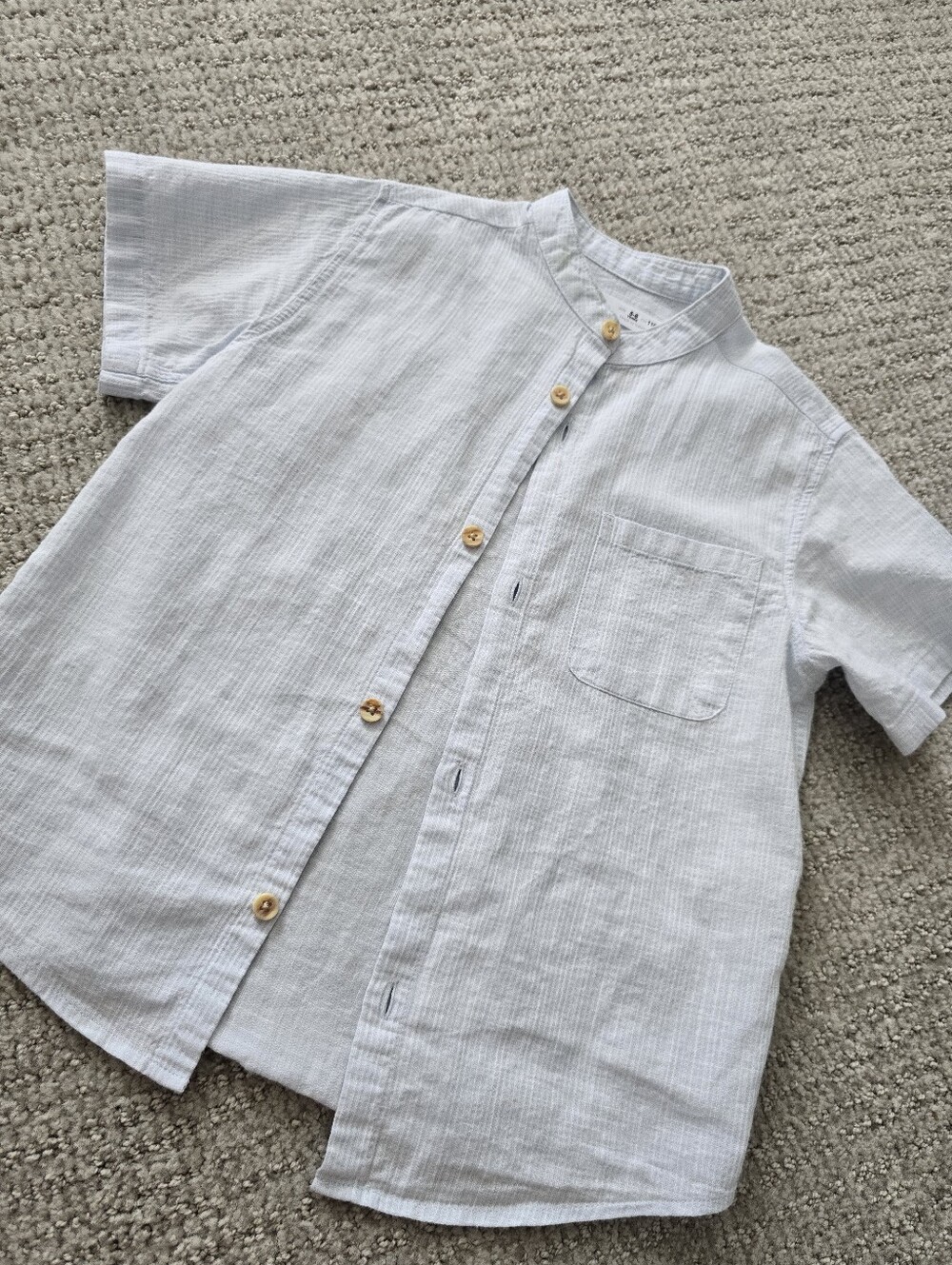 ZARA Boys' Light Blue Short-Sleeve Button-Up Shirt
